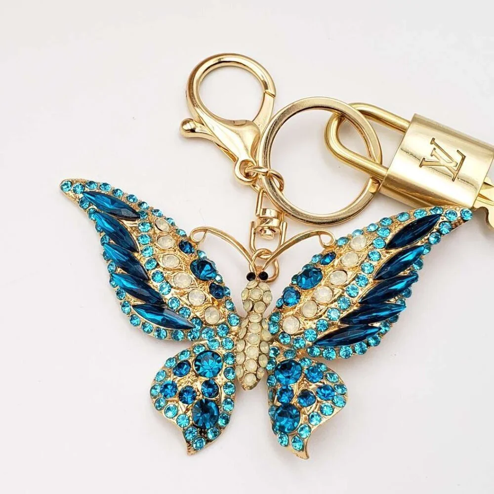 Louis Vuitton Gold Lock 🔒 Authentic LV Key + Unbranded Butterfly Bag Charm
